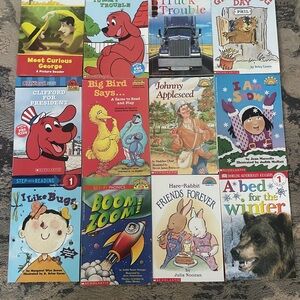 Scholastic Kids Book Lot - Clifford, Curious George, Big Bird + More